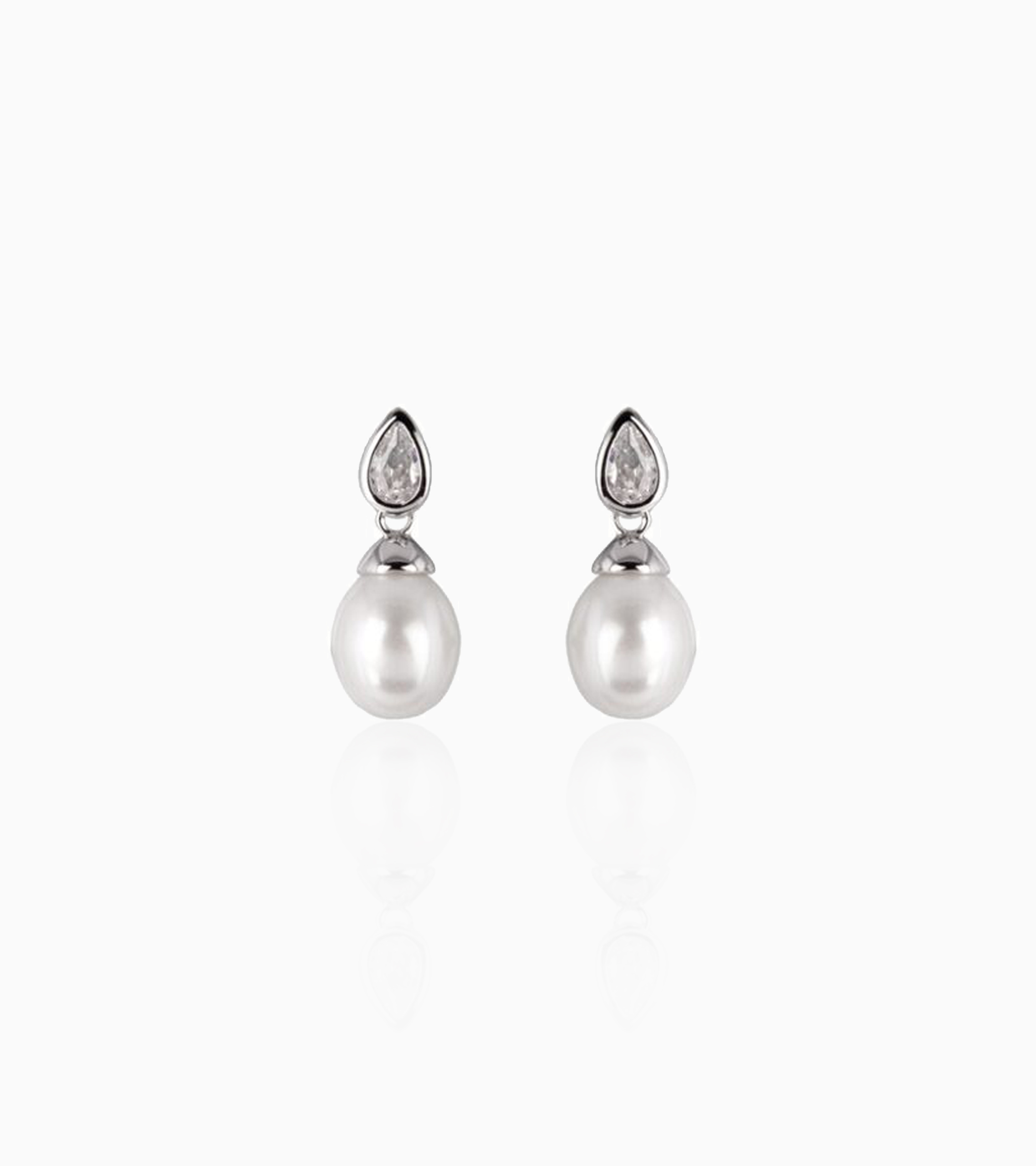 Pearl and cubic zirconia drop earrings deals