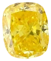 Yellow diamond, cushion cut, 0.40ct