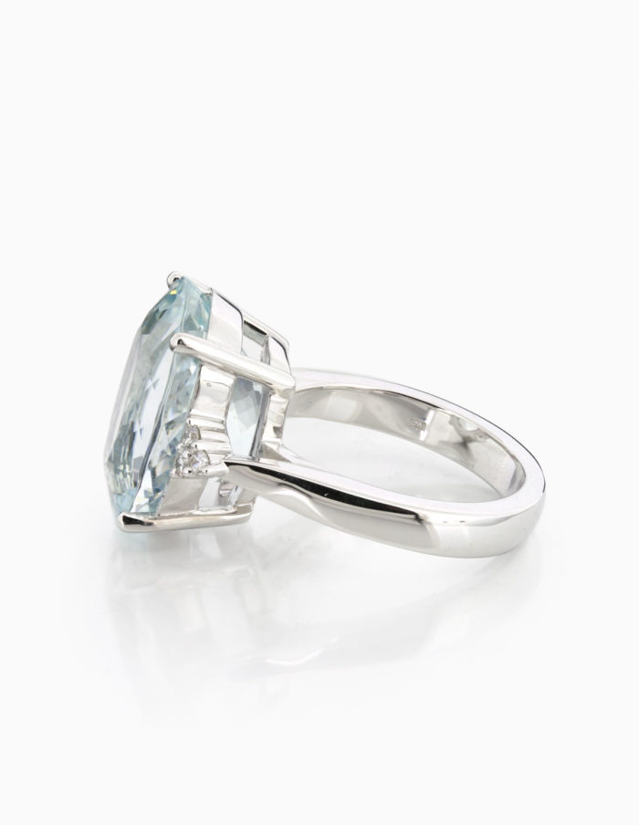 Aquamarine & Diamond Cocktail Ring