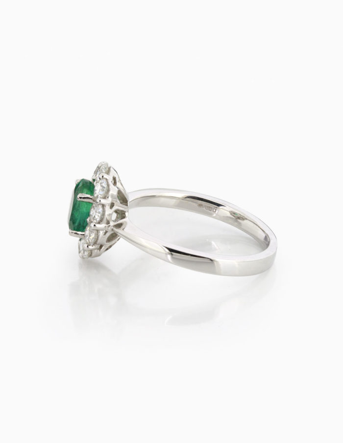 Emerald & Diamond Cluster Ring - TheJewelleryWorkshop