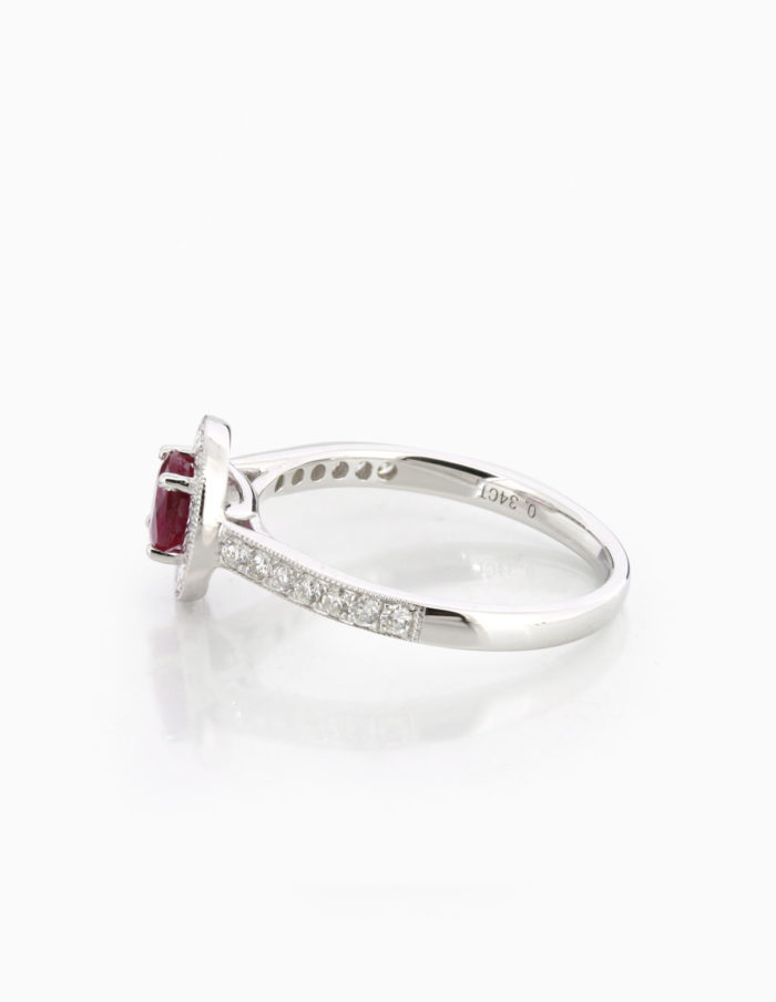 Ruby & Diamond Halo Ring