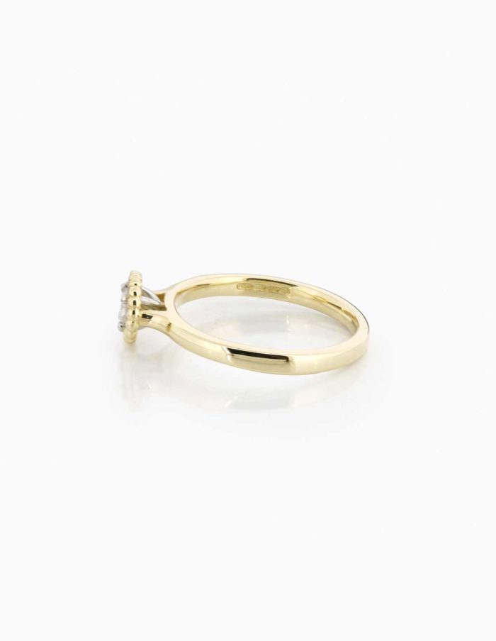 18ct Yellow Gold 'Bubble' Halo Diamond Ring