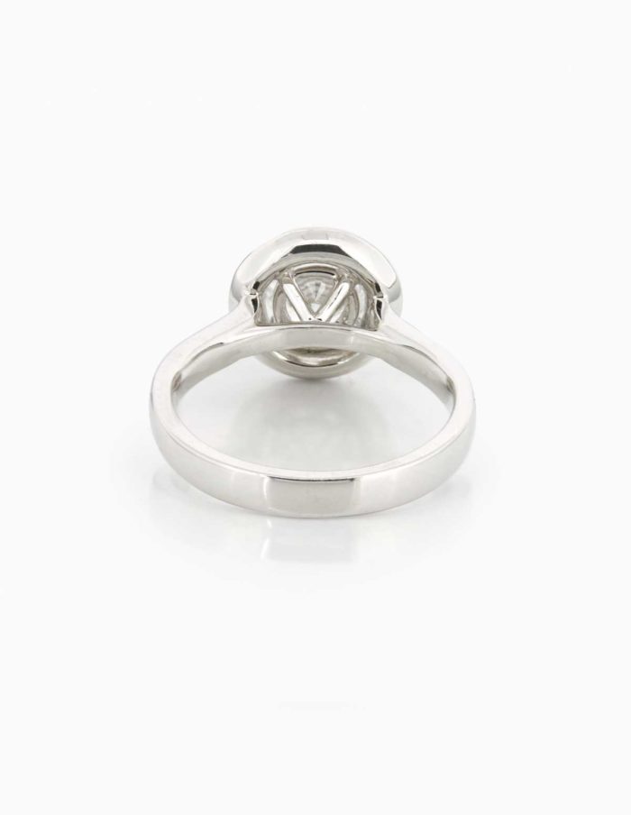 Platinum 1.00ct Round Diamond Platinum Halo Ring