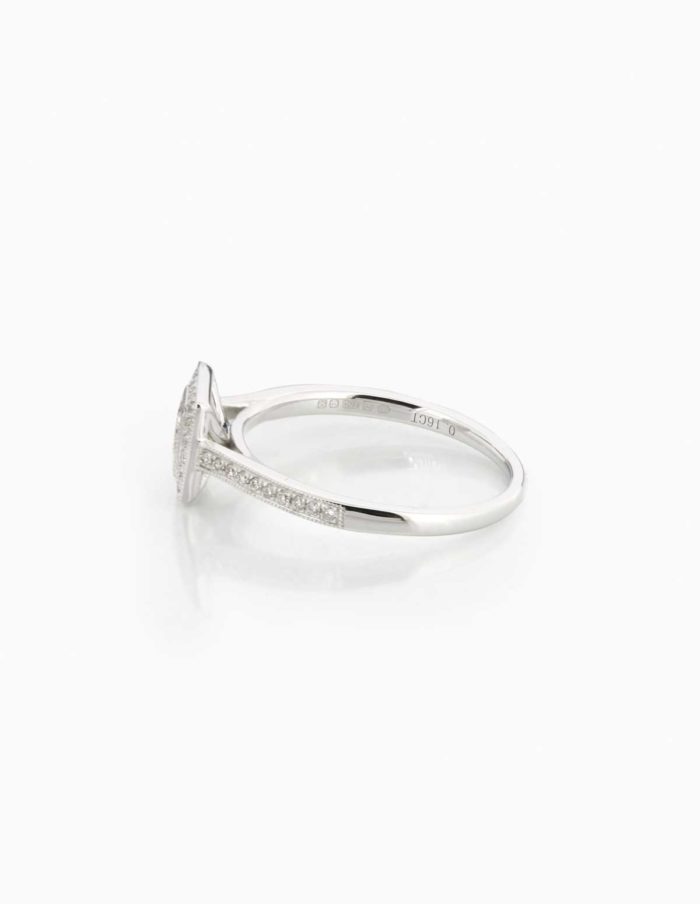 18ct Princess Diamond Vintage Style Halo Ring