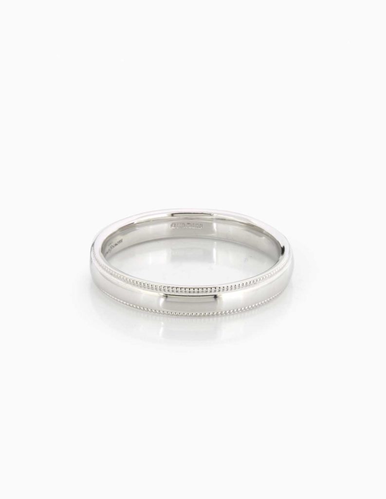 9ct White Gold Faceted Wedding Ring - TheJewelleryWorkshop