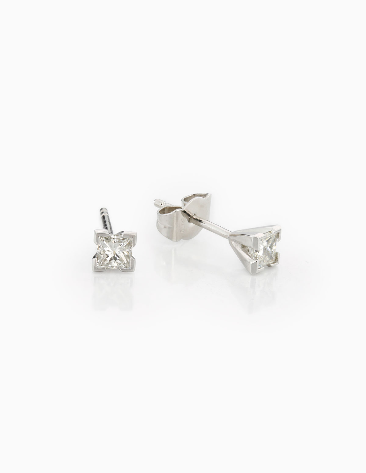 Platinum Princess Cut Diamond Earrings - TheJewelleryWorkshop
