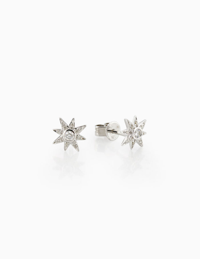 9ct Diamond Star Earrings