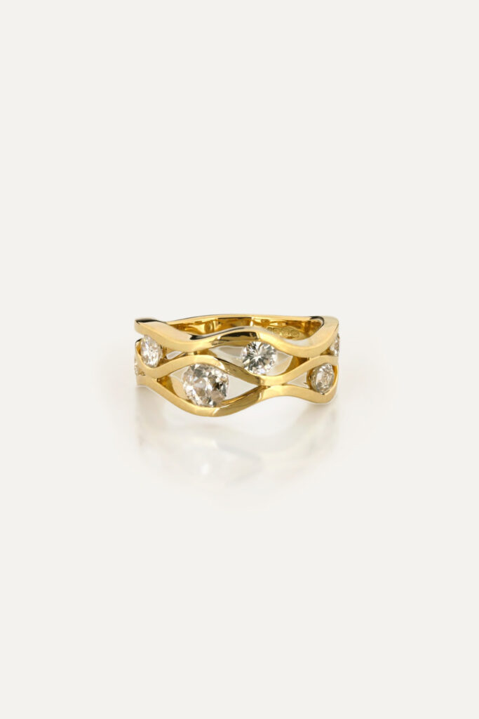 Diamond Wave Dress Ring
