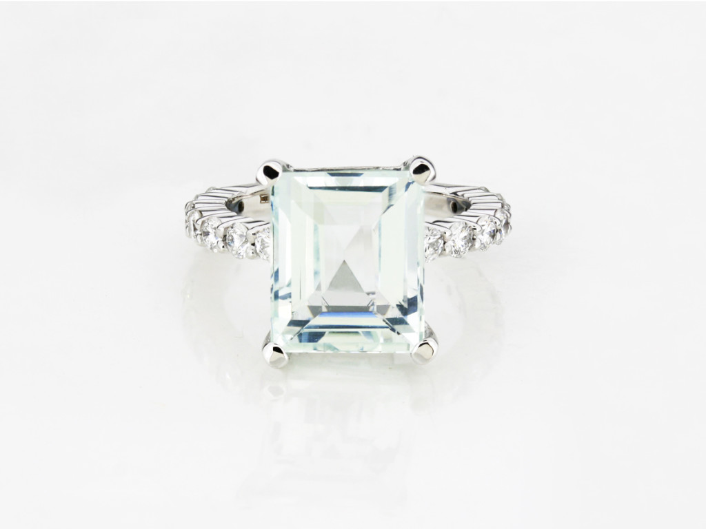 Aquamarine & Diamond Ring