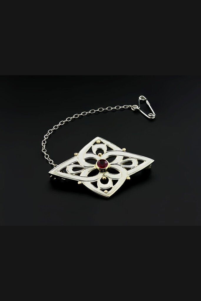 Silver & Ruby Brooch