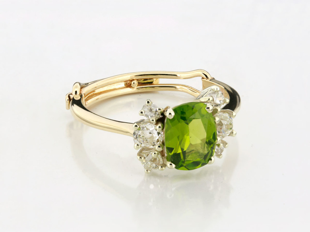 Peridot & Diamond Hinged Ring