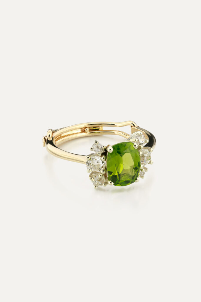 Peridot & Diamond Hinged Ring