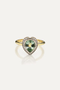 Tourmaline Heart Halo Ring