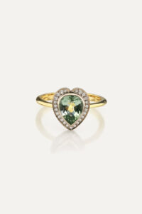 Tourmaline Heart Halo Ring