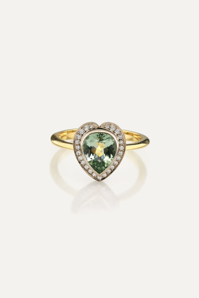 Tourmaline Heart Halo Ring