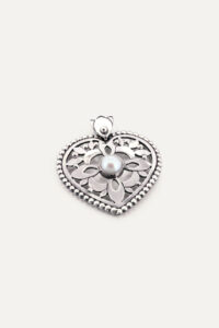 Silver & Pearl Heart Pendant