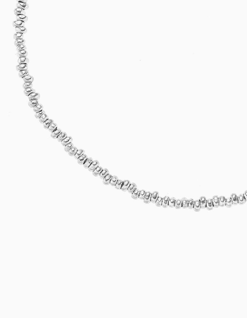Necklace small irregular nugget beads with T bar silver