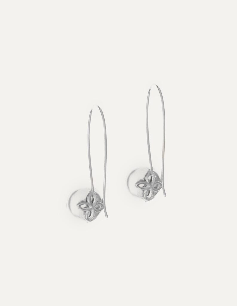 Silver Grey Freshwater Pearl Drop Earrings
