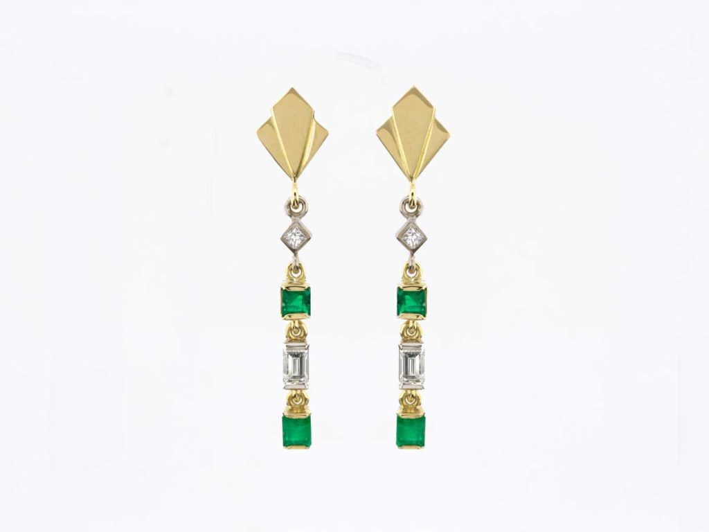 Emerald Art Deco Earrings