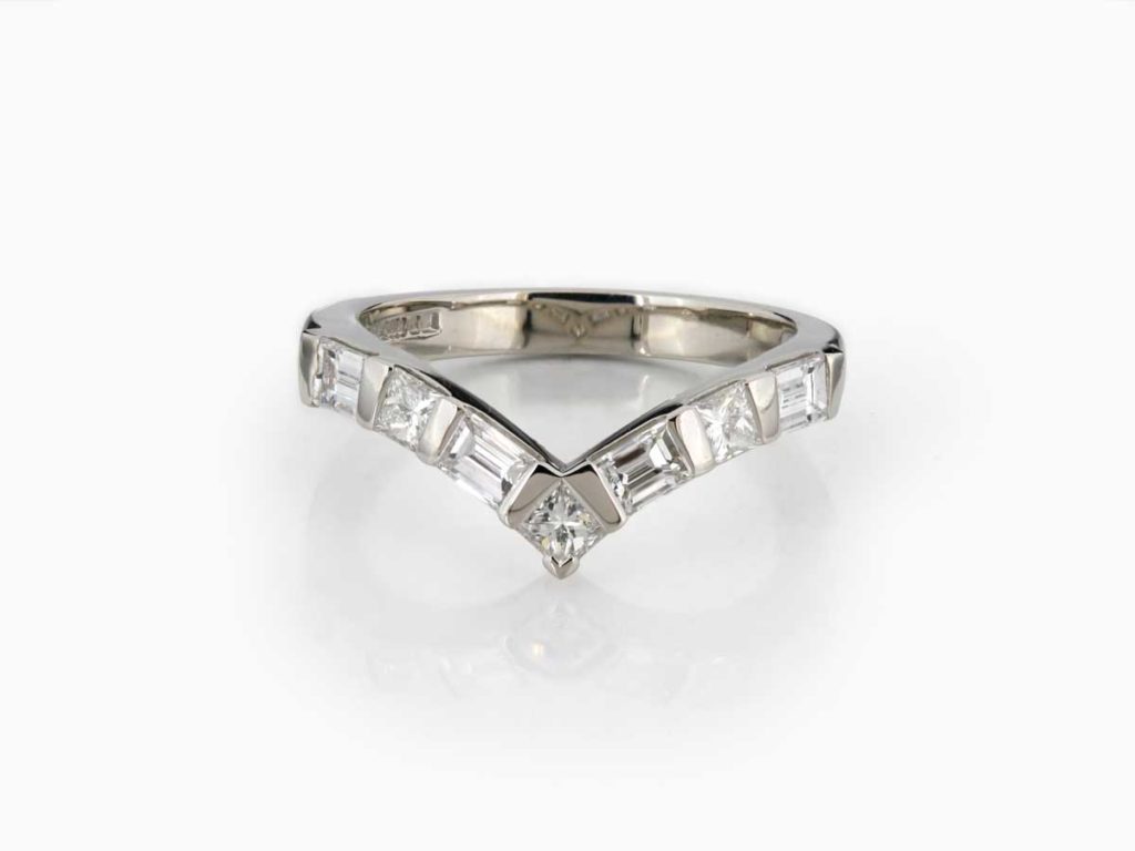 Palladium & Diamond Wishbone Ring