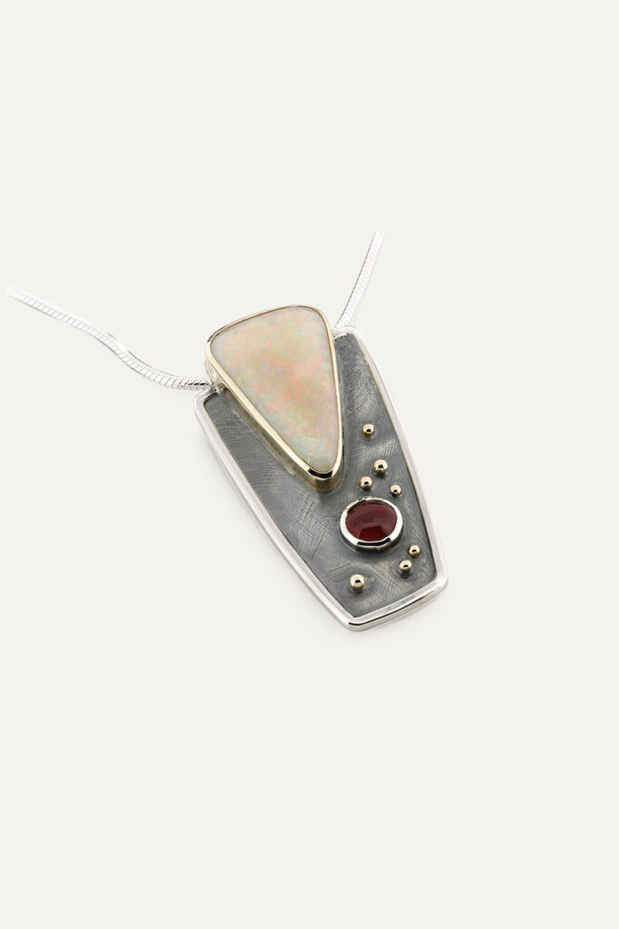 Opal & Garnet Artisan Pendant