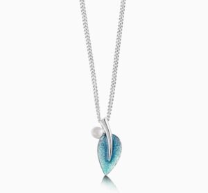 Silver Rolling Wave Enamel Necklace