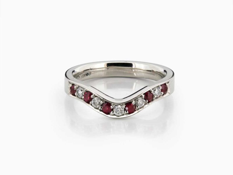 Channel set Ruby and Diamond ring
