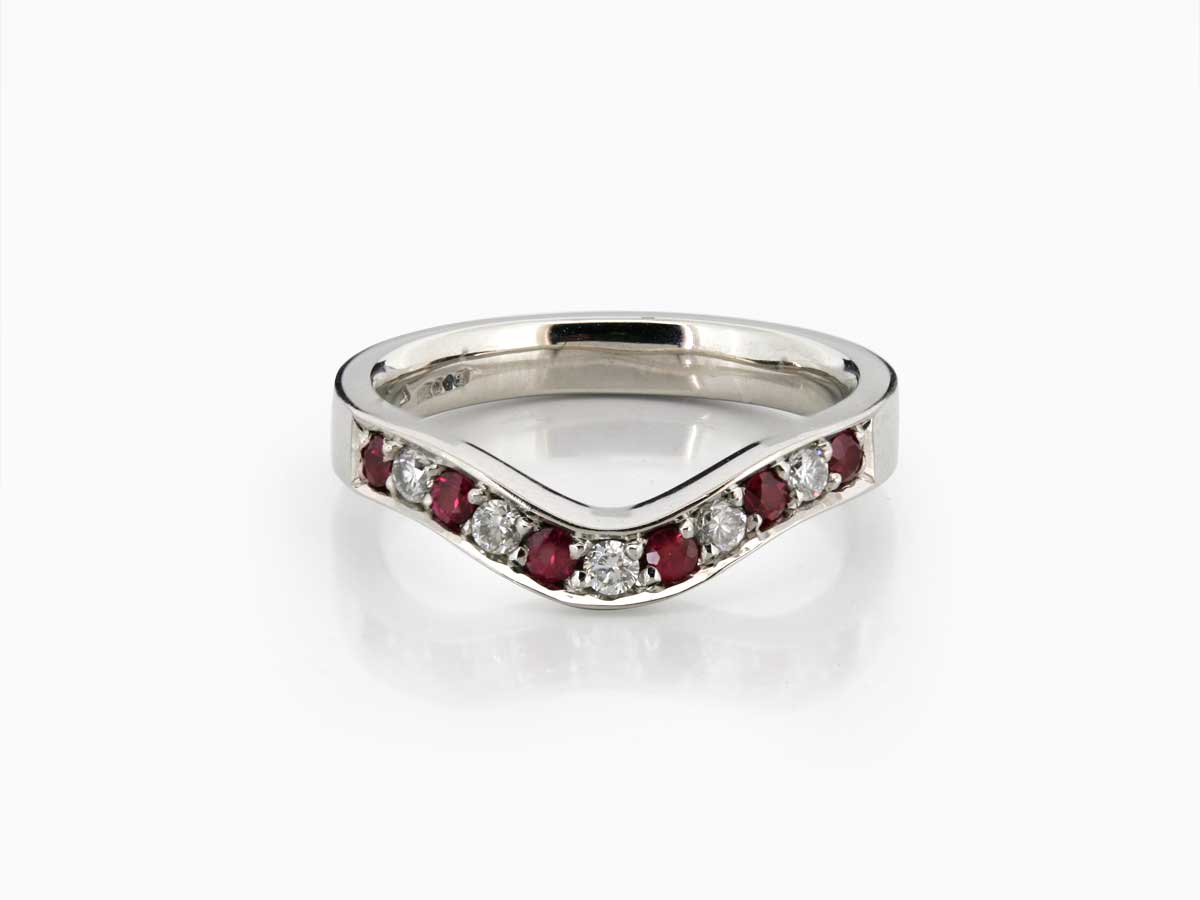 Channel set Ruby and Diamond ring