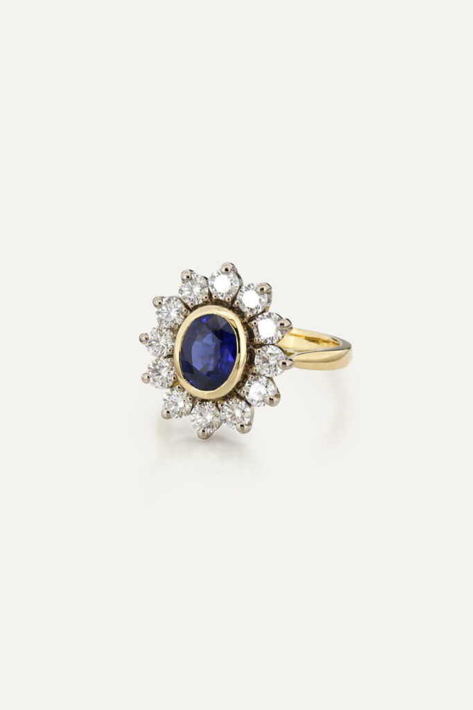 Sapphire & Diamond Cluster Ring