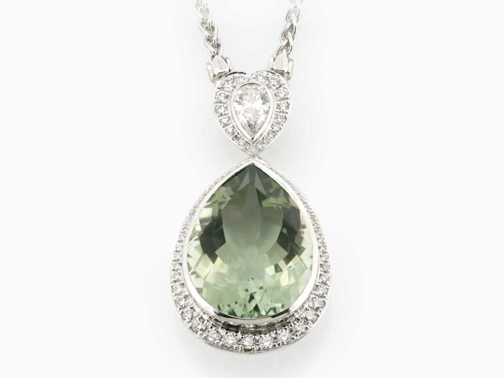 Diamond & Quartz Heart Pendant