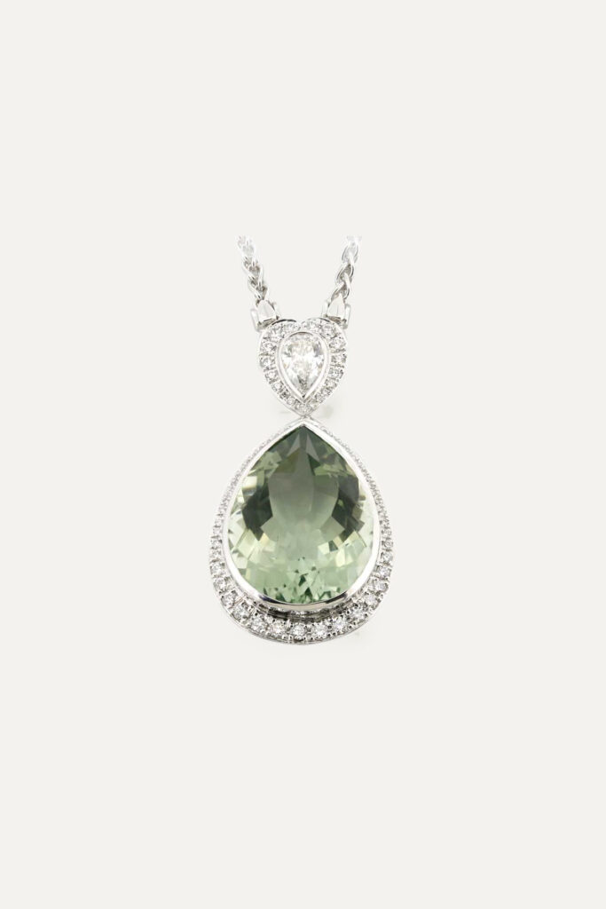 Diamond & Quartz Heart Pendant
