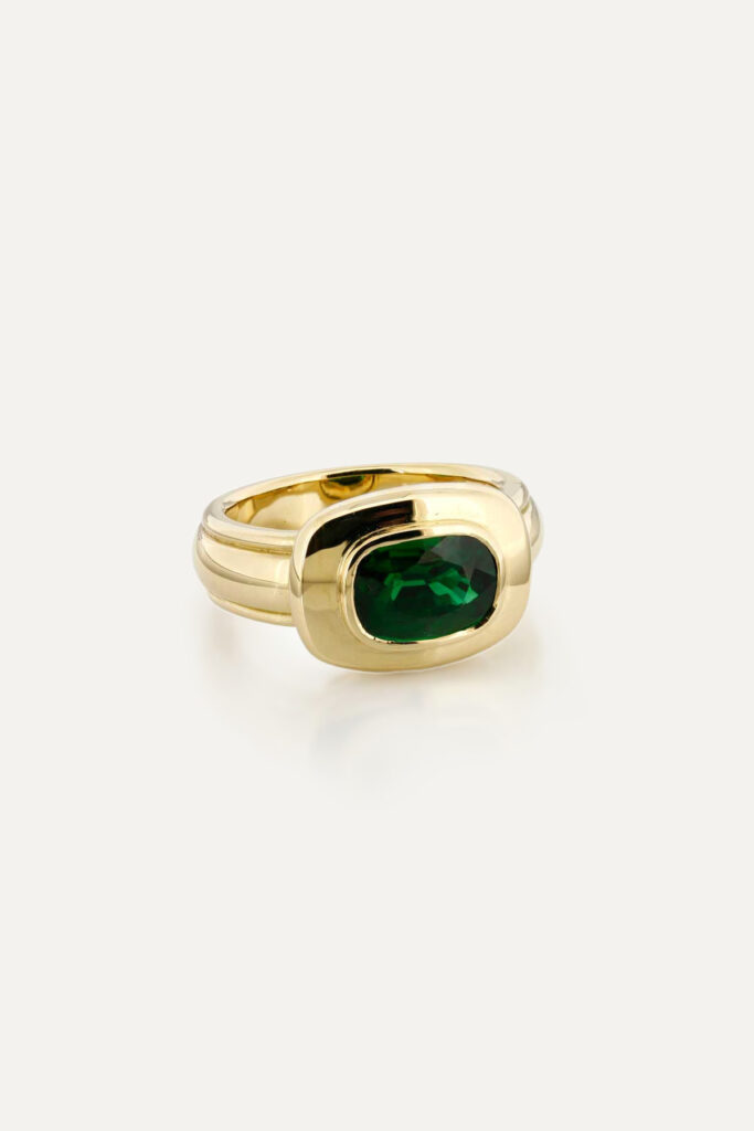 Chrome Tourmaline & Gold Ring