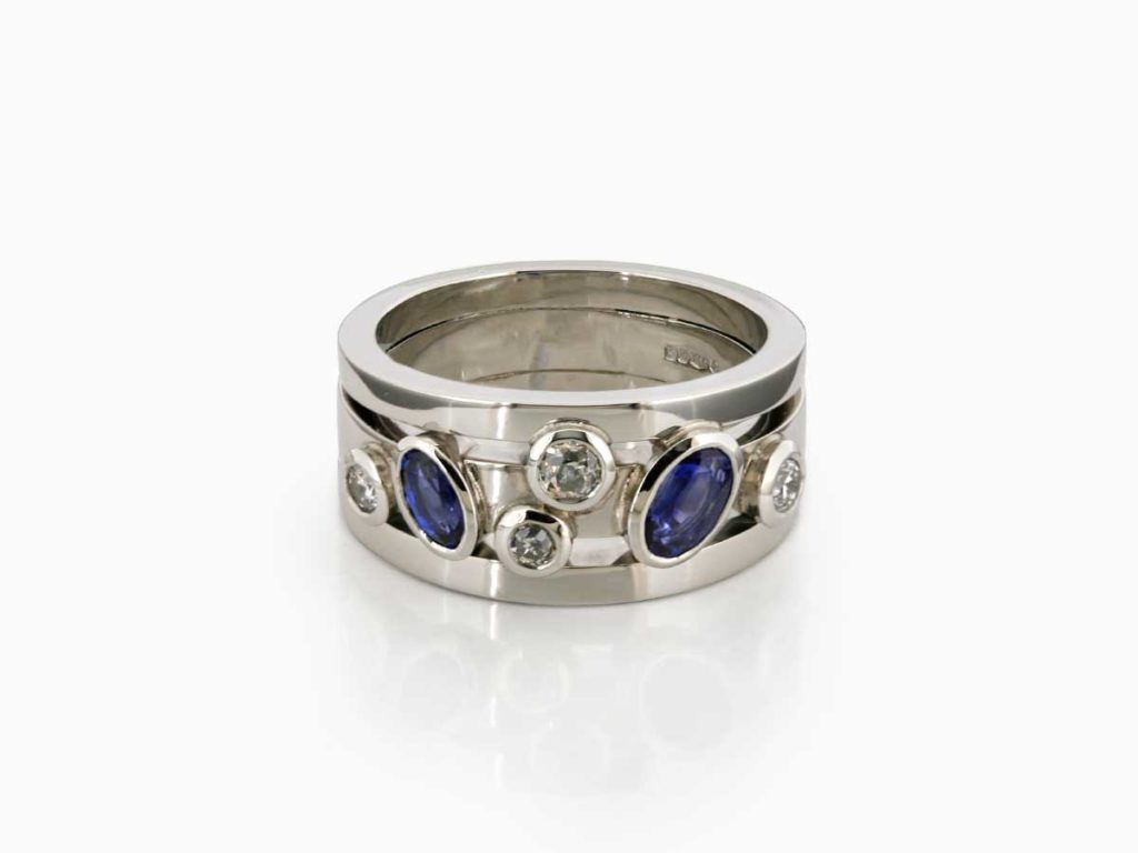 Platinum, Sapphire & Diamond Ring