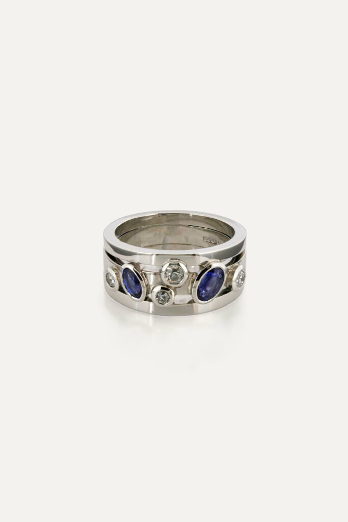 Platinum, Sapphire & Diamond Ring
