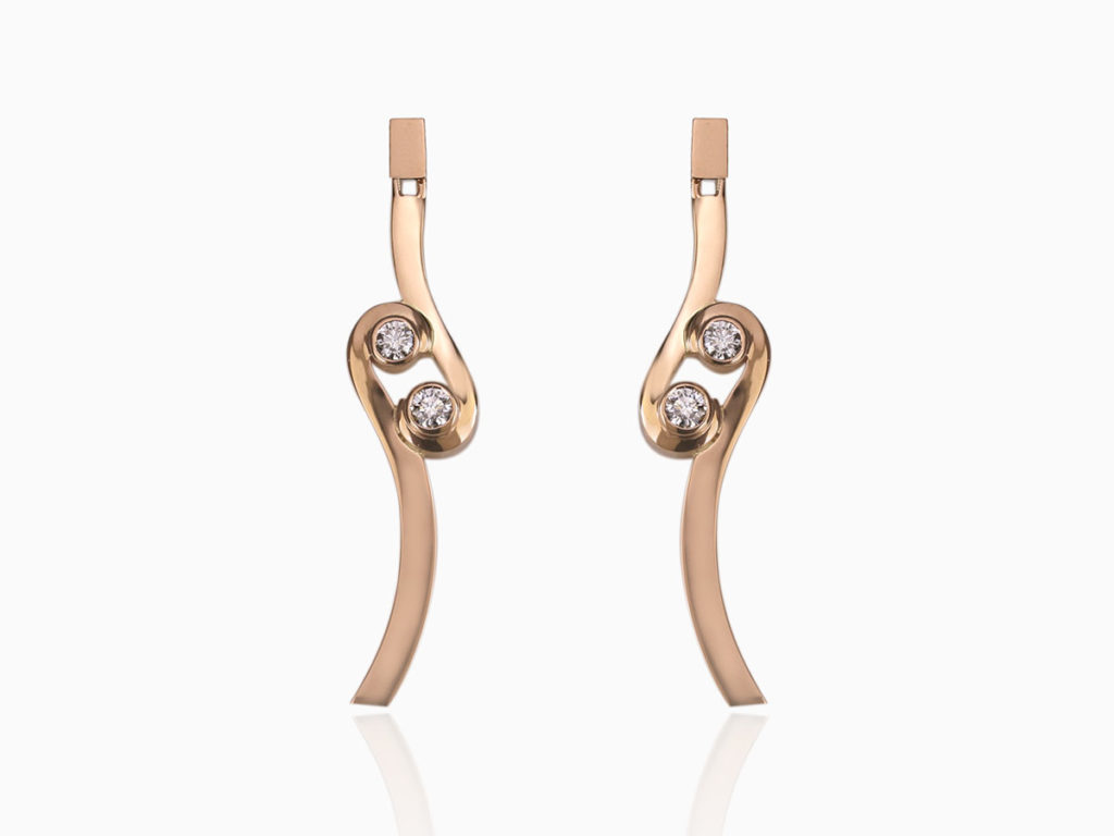 Carbon Inspired Diamond Earrings