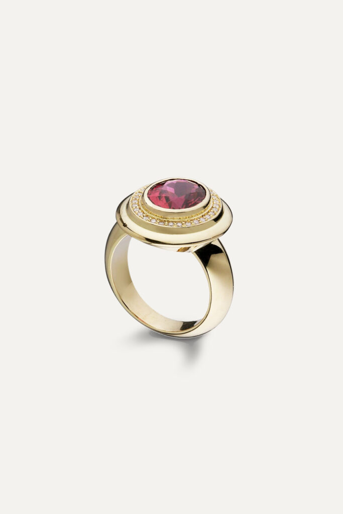 Tourmaline Roma Halo Ring