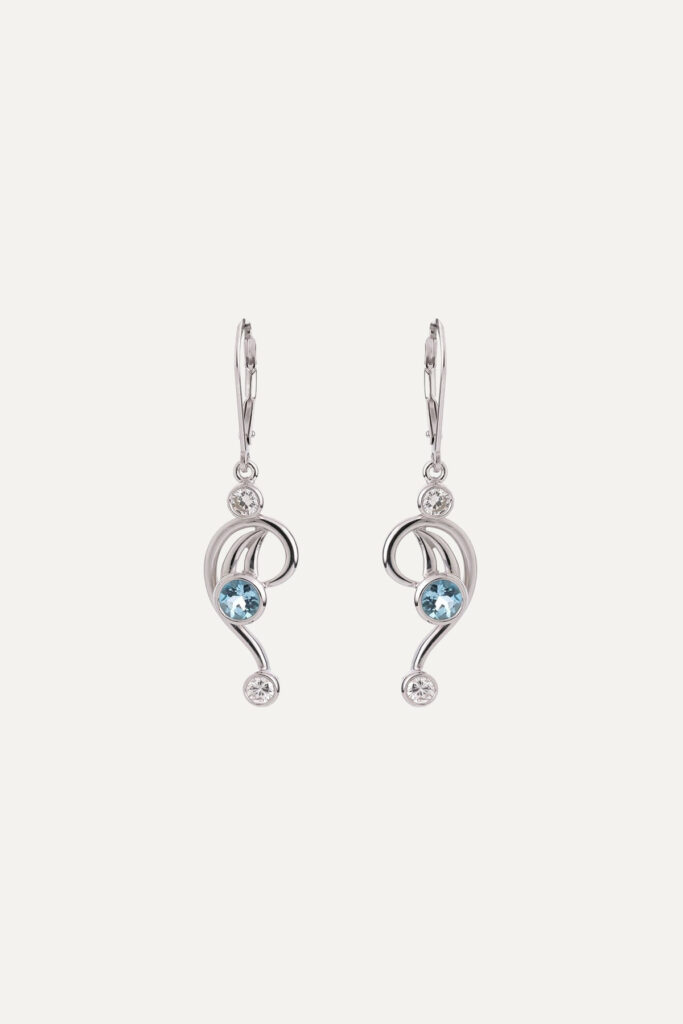 Aquamarine & Diamond Nouveau Drops