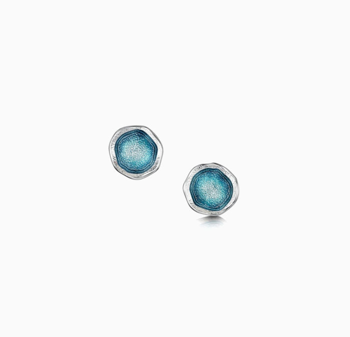 Silver Lunar Lichen Stud Earrings