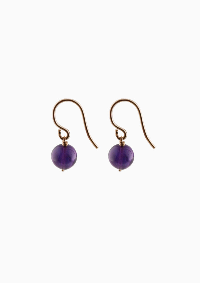 9ct Amethyst Bead Drop Earrings