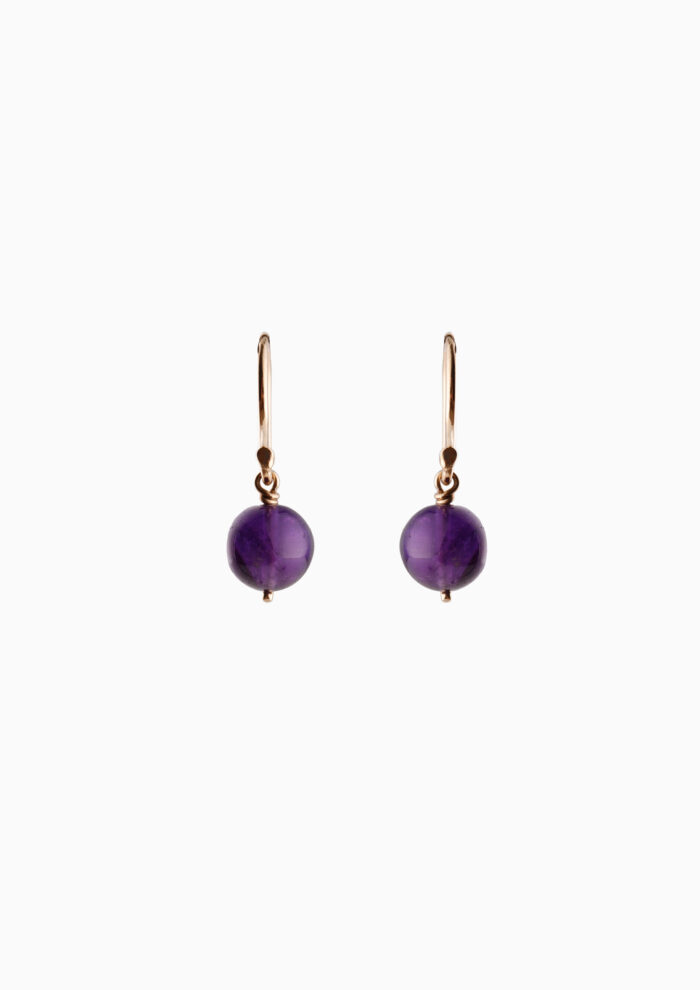 9ct Amethyst Bead Drop Earrings