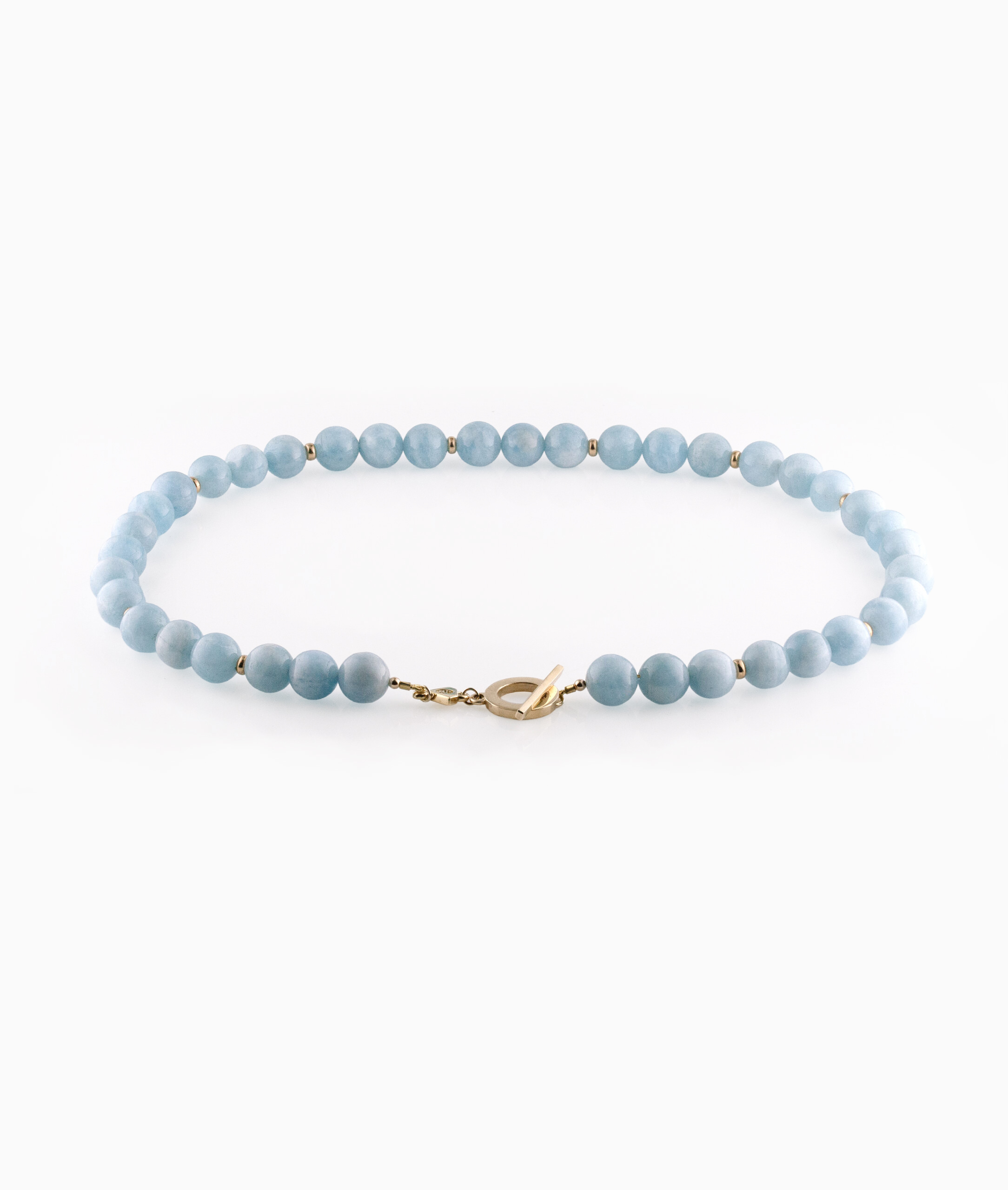 9ct Aquamarine Bead Necklace