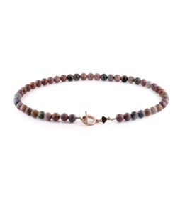 JCP necklace round Tourmaline beads with 9ct rose gold T bar clasp