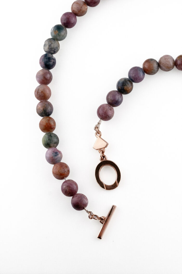 9ct Rose Tourmaline Bead Necklace