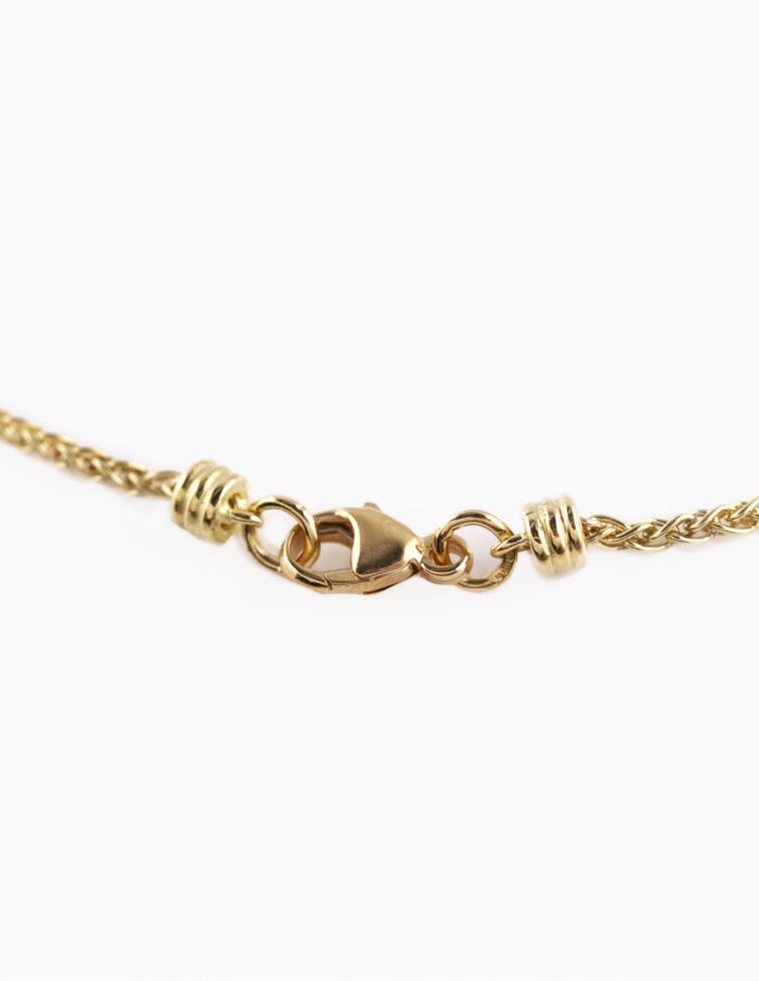 JCP Roma necklace Pink Tourmaline 2.65ct and Diamond 0.15ct on fixed spiga chain 18ct yellow gold — detail