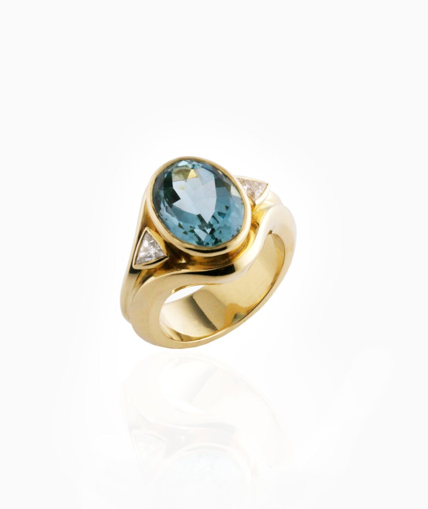 Aquamarine & Diamond Roma Ring