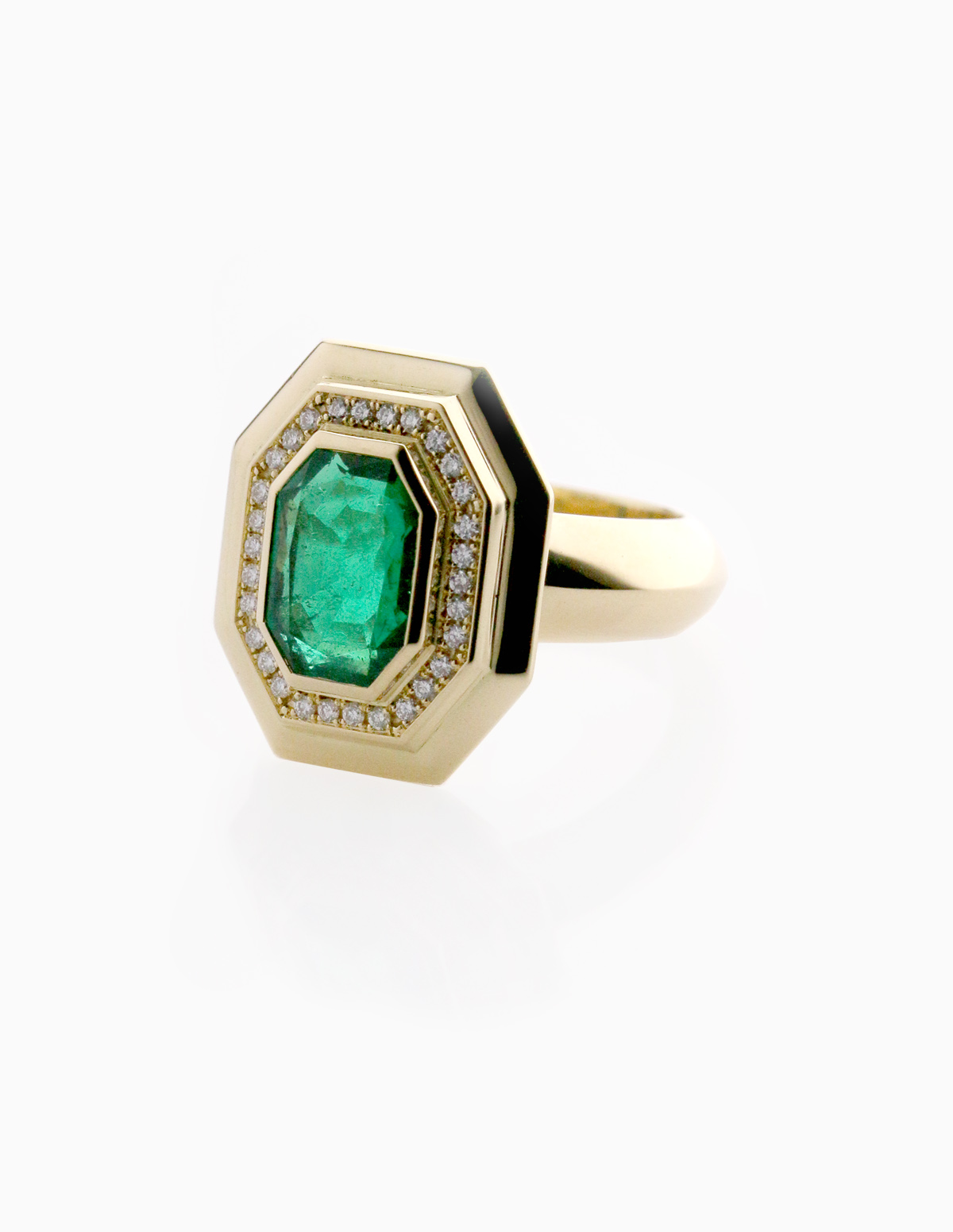 Emerald & Diamond Roma Ring - TheJewelleryWorkshop