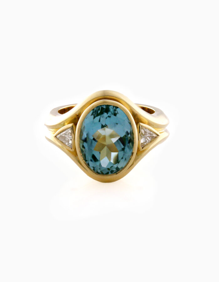 Aquamarine & Diamond Roma Ring