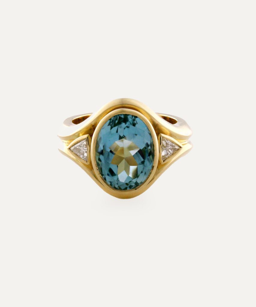 Aquamarine & Diamond Roma Ring