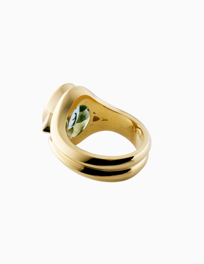 Aquamarine & Diamond Roma Ring — back view
