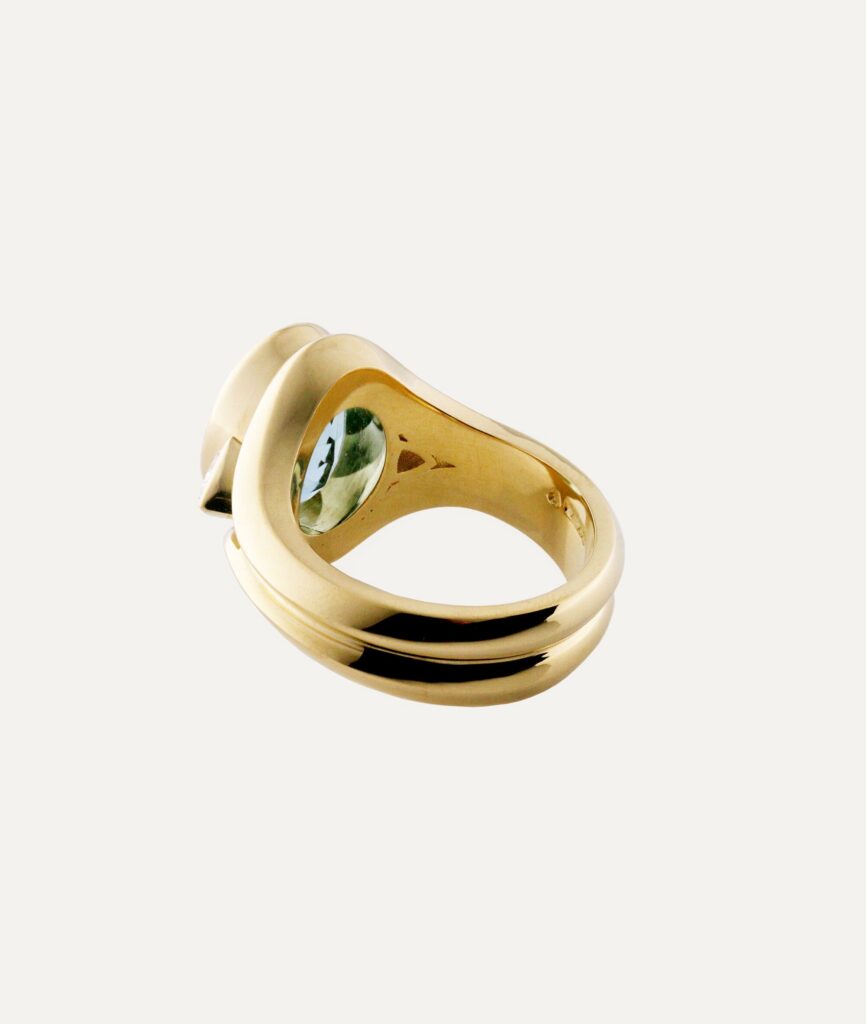 Aquamarine & Diamond Roma Ring — back view